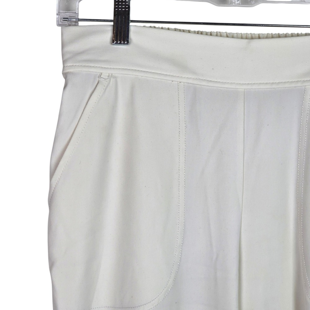 Max Studio London Wide Leg Pants Women S Cream White Excellent Elastic Waist - Picture 2 of 12